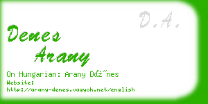 denes arany business card